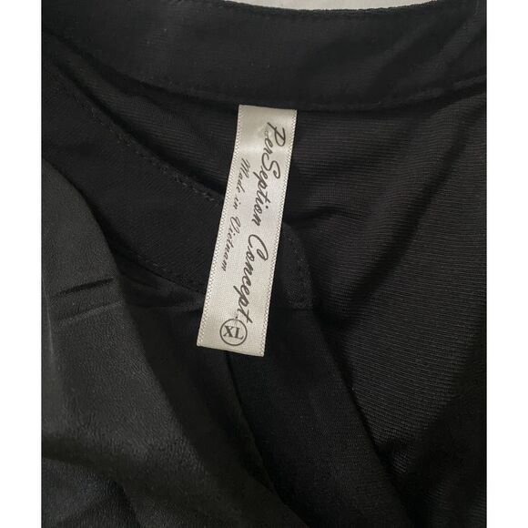 Perseption Concept Zippered Sleeveless Black Blouse Stretchy Polyester Blend XL - Picture 4 of 9